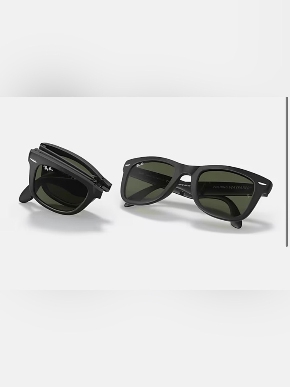 Ray-Ban Folding Wayfarer Sunglasses in Black With Carrying Case